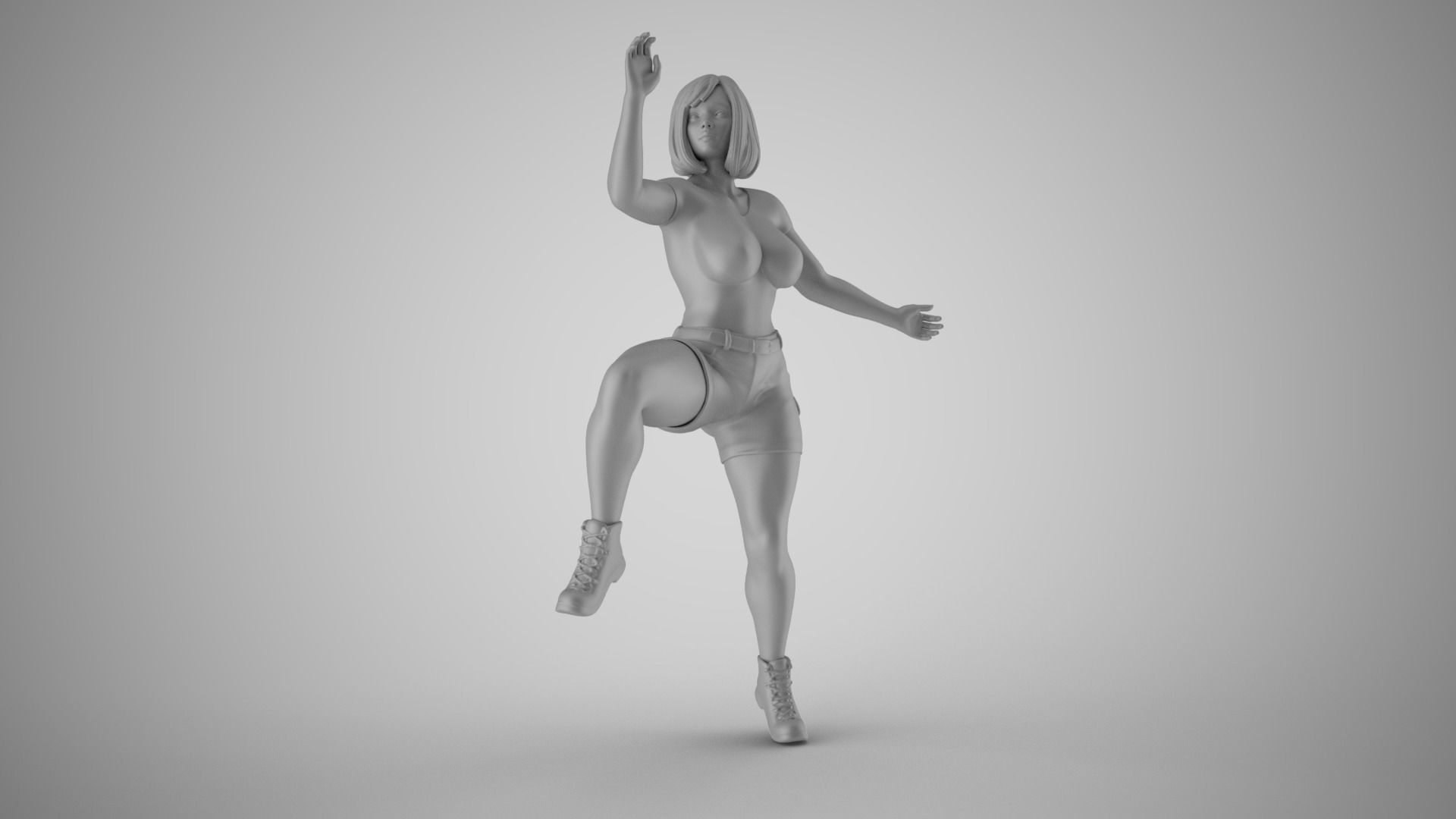 Woman Rock Climbing 3D print model_3