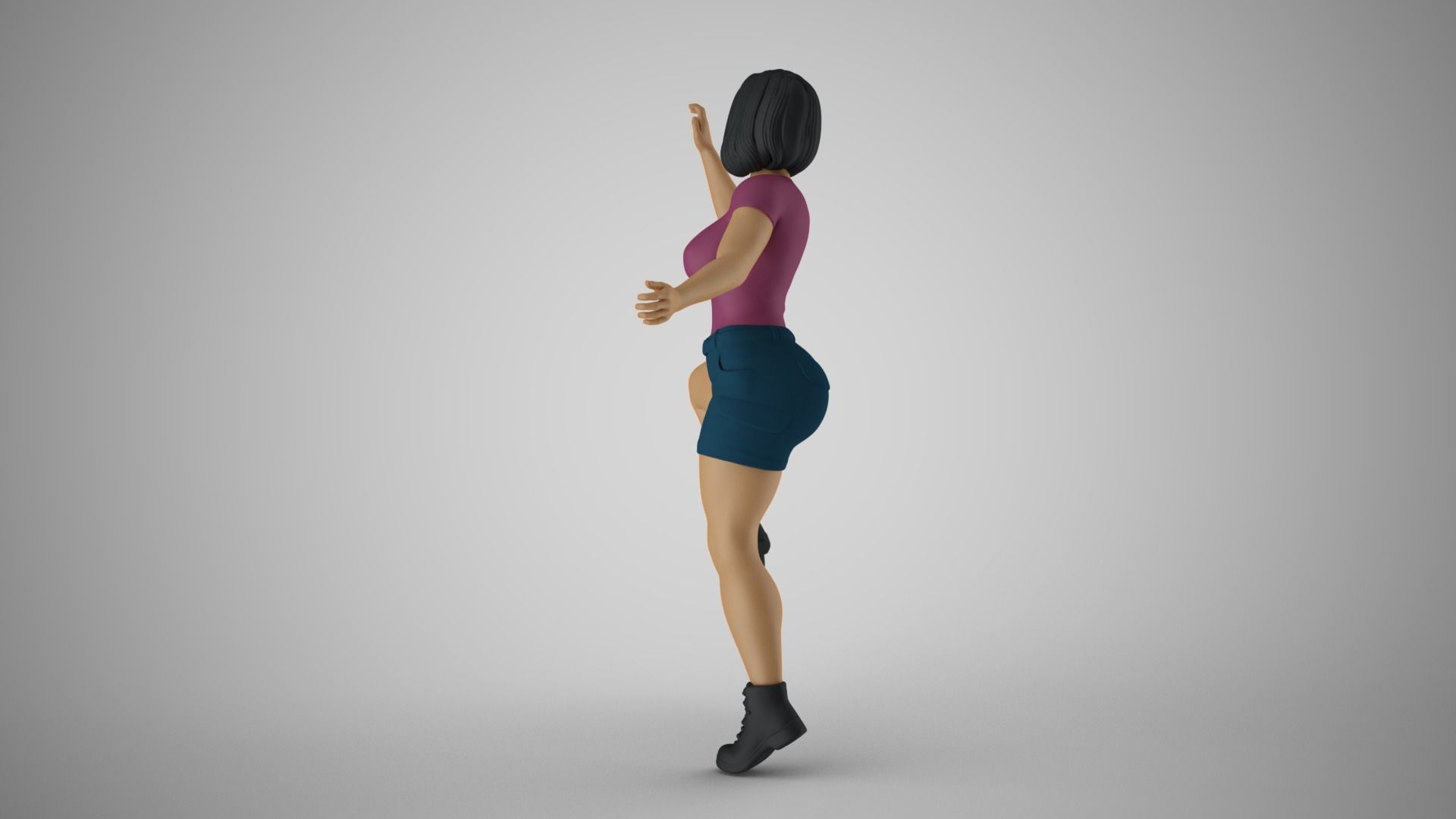 Woman Rock Climbing 3D print model_9
