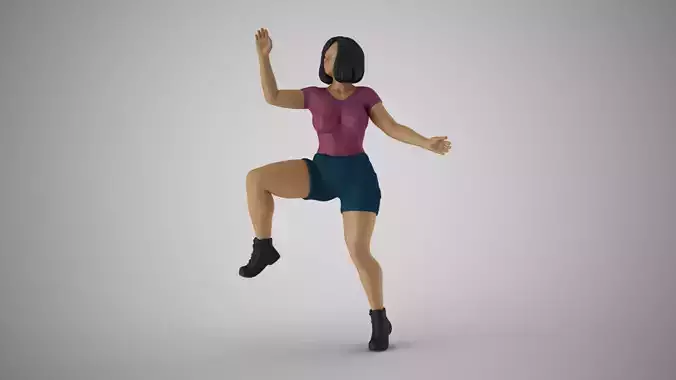 Woman Rock Climbing 3D print model