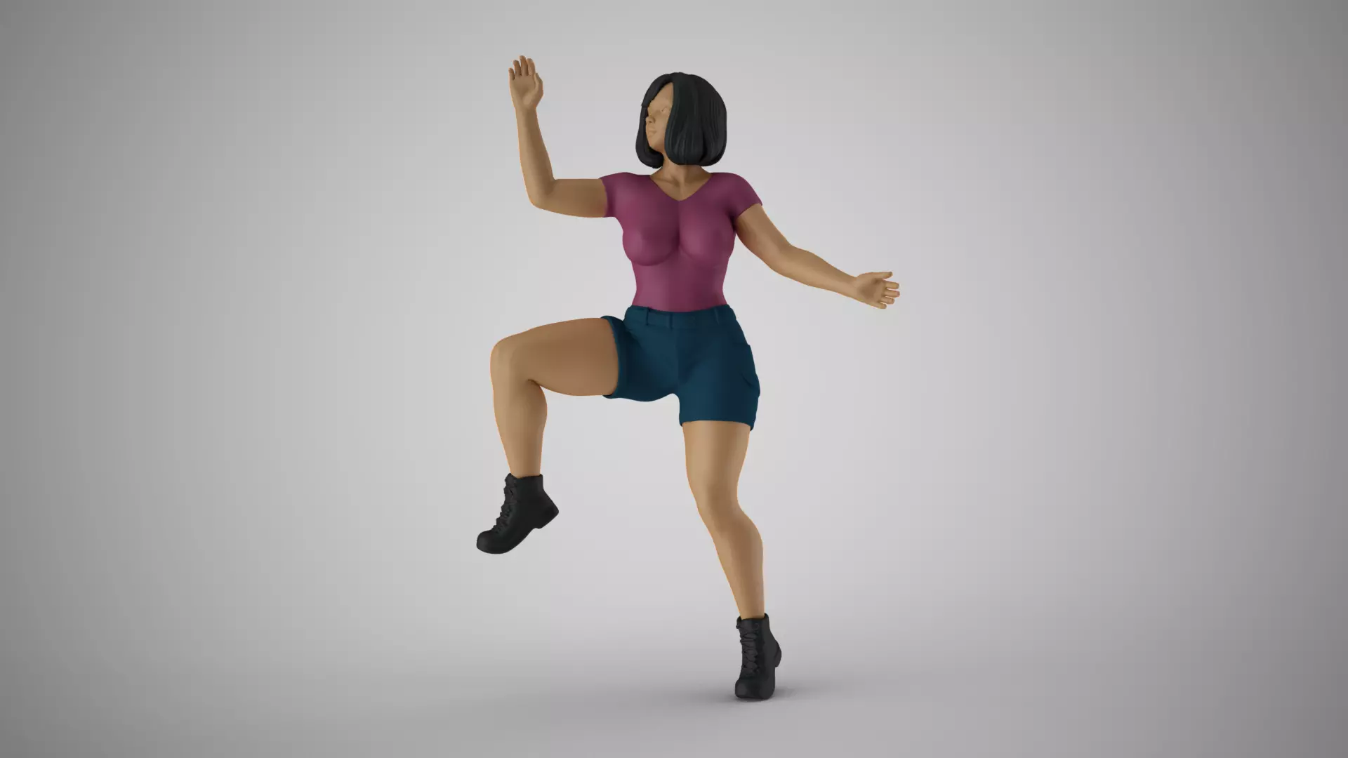 Woman Rock Climbing 3D print model_0