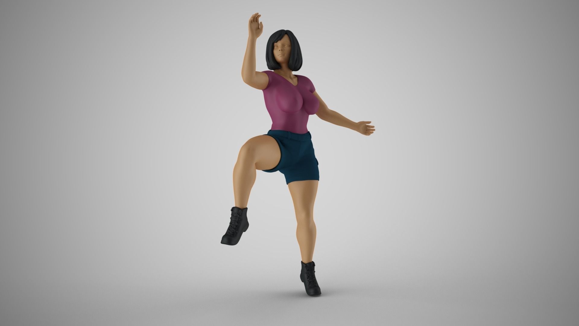 Woman Rock Climbing 3D print model_4