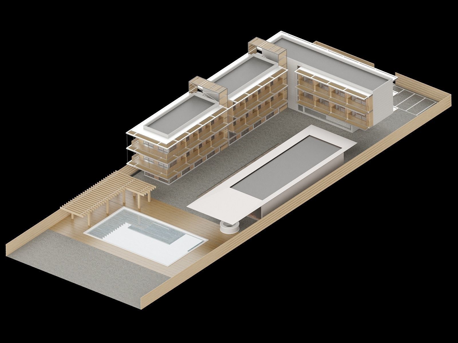 motel near sea 3D model_3