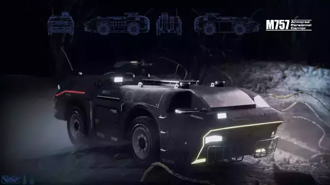 APC M757 city version Low-poly 3D model APC M757 city version Low-poly 3D model