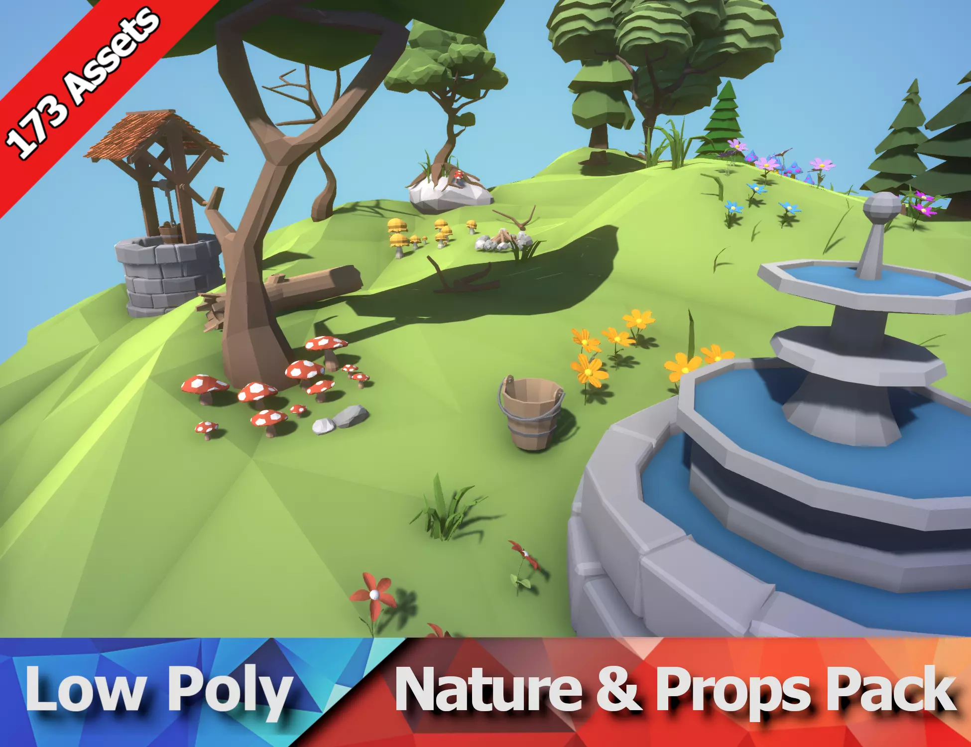 Low Poly Nature and Props Pack Low-poly 3D model_0