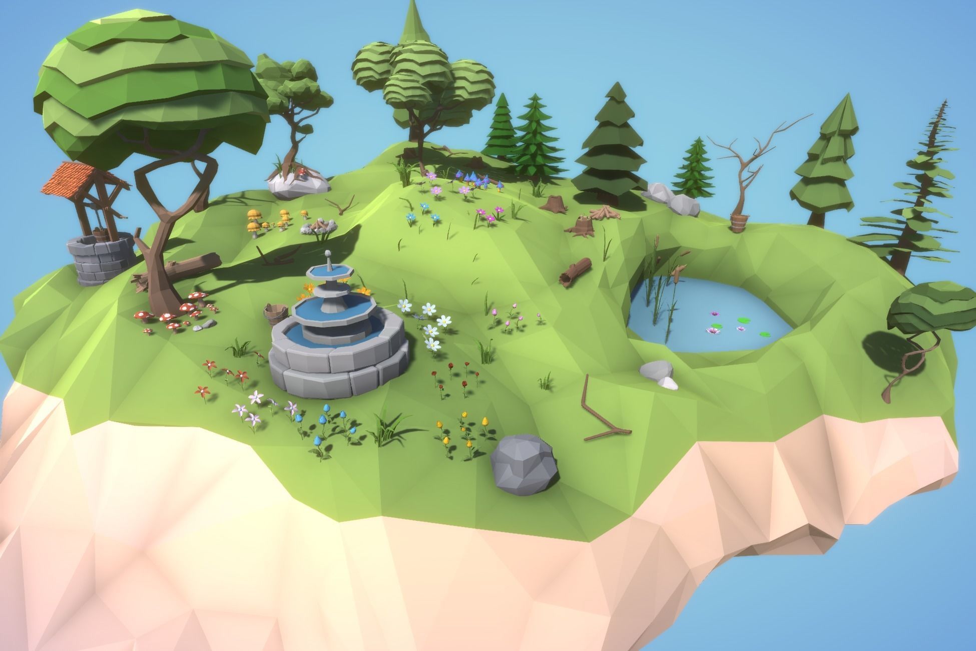 Low Poly Nature and Props Pack Low-poly 3D model_6