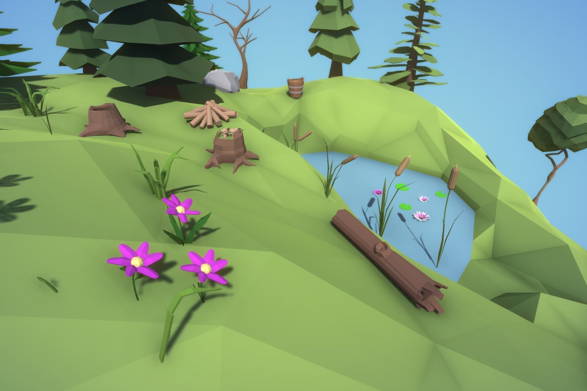 Low Poly Nature and Props Pack Low-poly 3D model_4