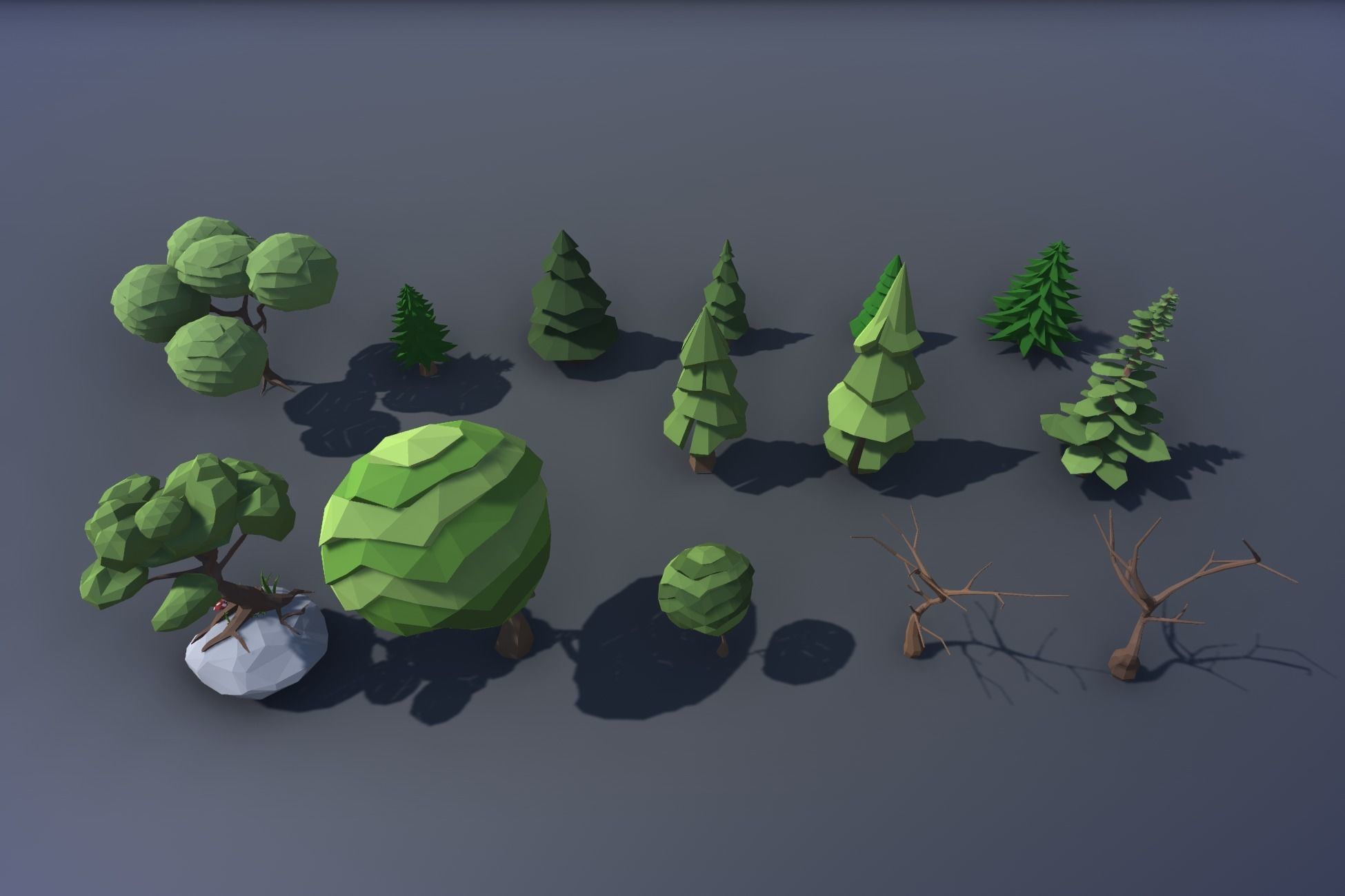 Low Poly Nature and Props Pack Low-poly 3D model_9