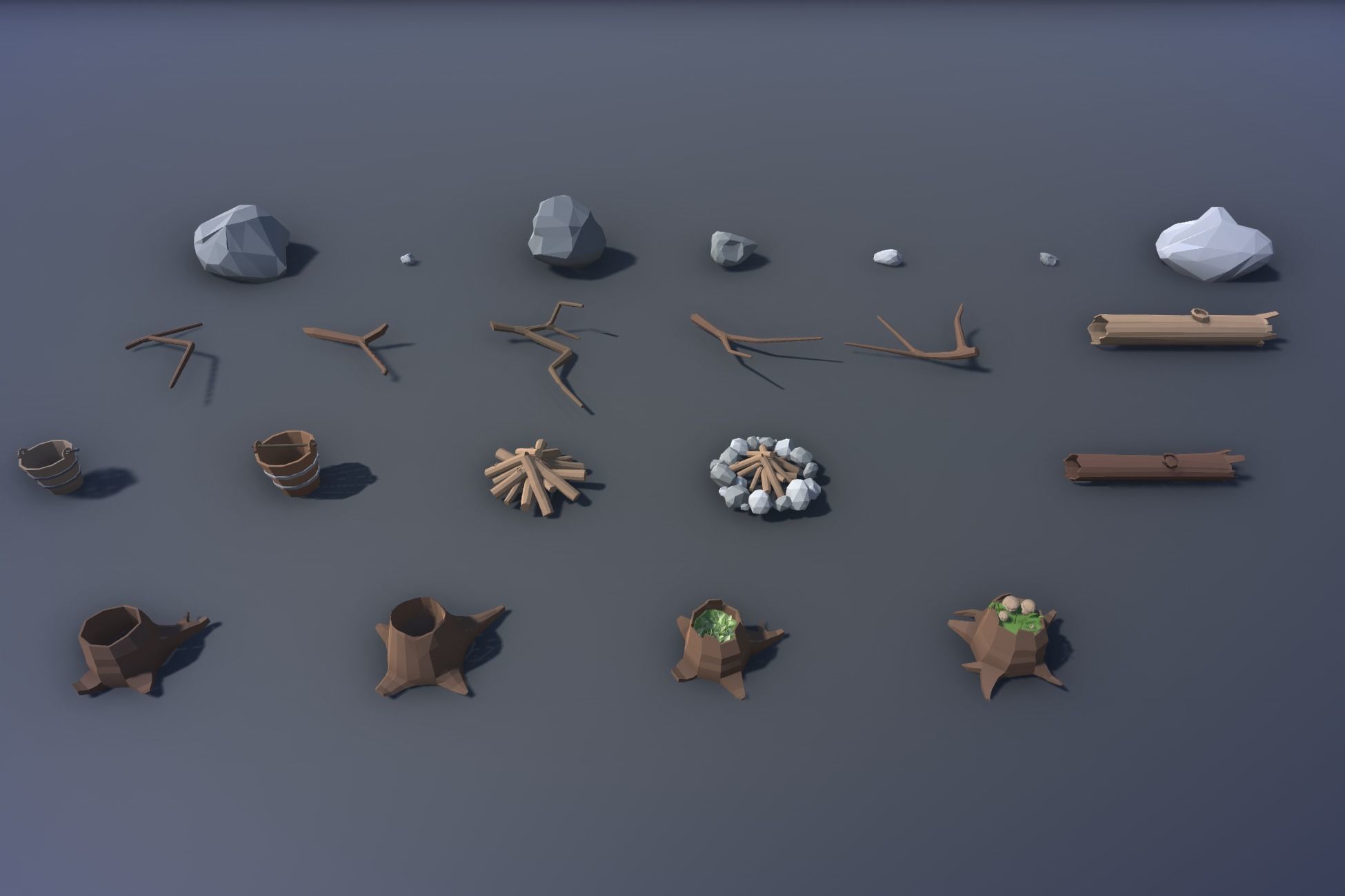 Low Poly Nature and Props Pack Low-poly 3D model_8