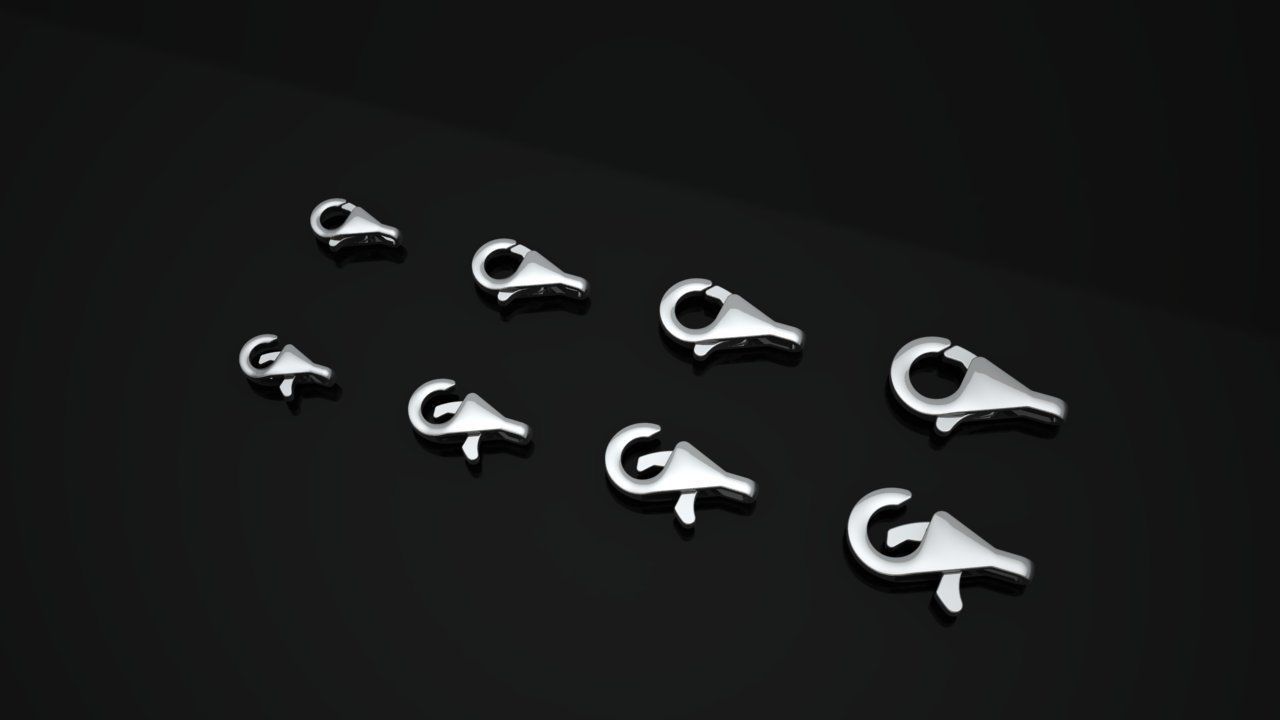 Lock  chain bracelet wristband LOBSTER CLASPS 3D print model_6