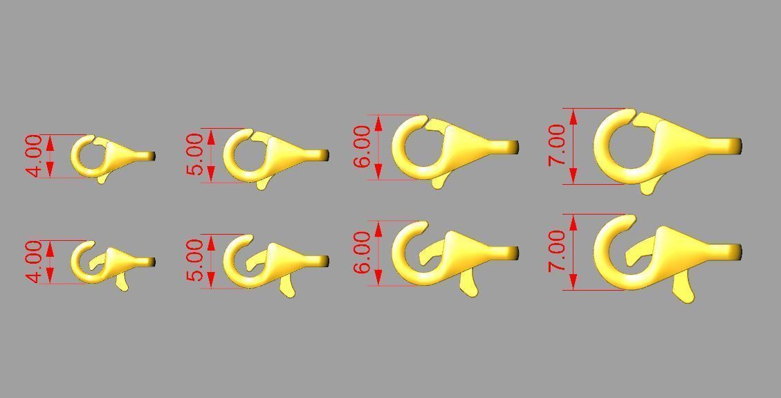 Lock  chain bracelet wristband LOBSTER CLASPS 3D print model_1