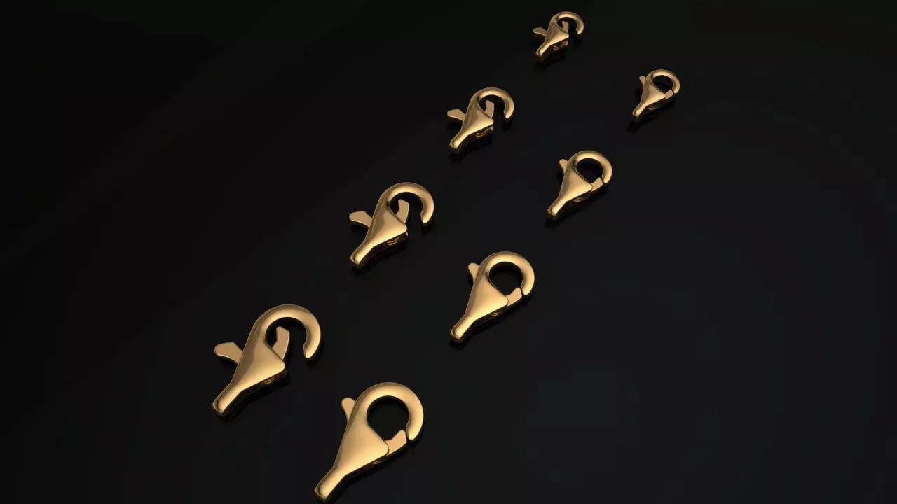 Lock  chain bracelet wristband LOBSTER CLASPS 3D print model_0