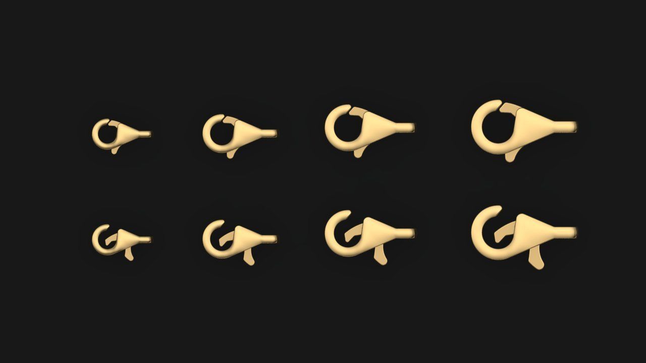 Lock  chain bracelet wristband LOBSTER CLASPS 3D print model_3