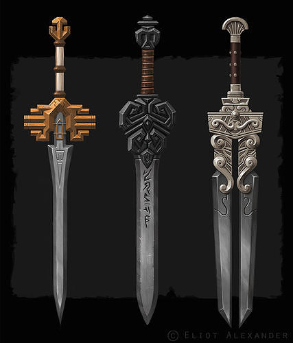 Swords Set sword Low-poly 3D model