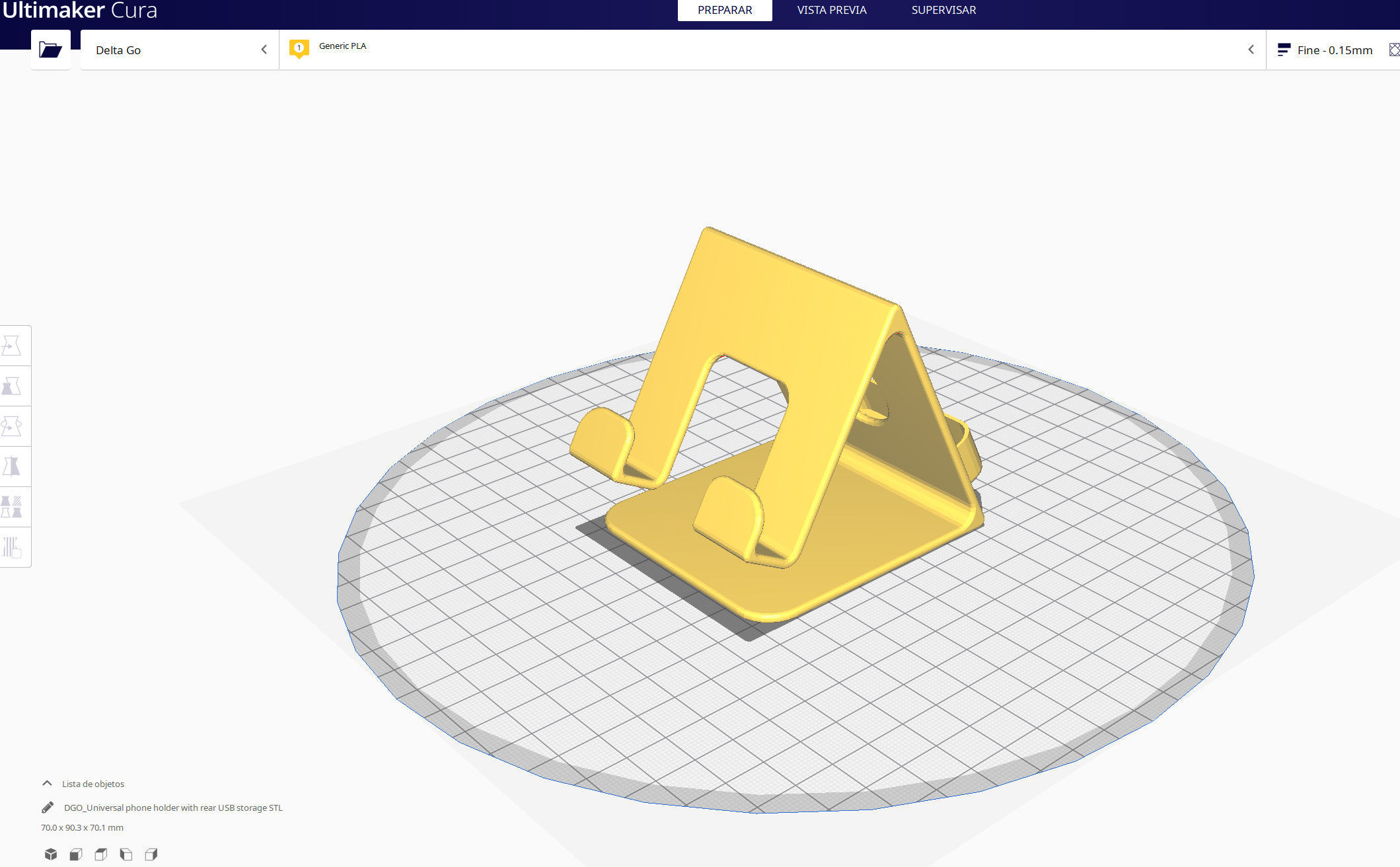 Universal phone holder with rear USB storage 3D print model_7