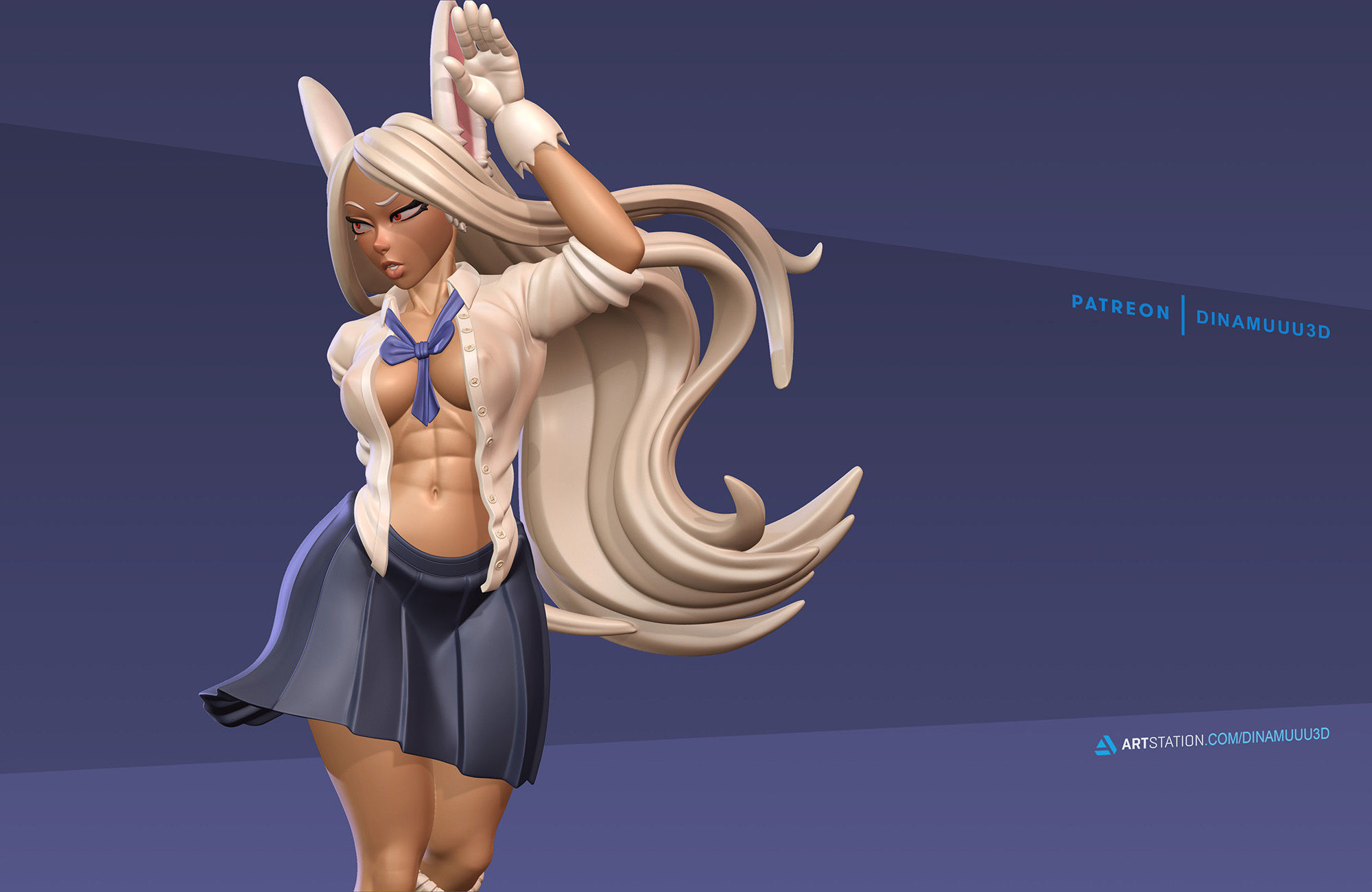 Rabbit Rumi Usagiyama School Girl SFW NSFW 3D Print Model STL 3D print model_4