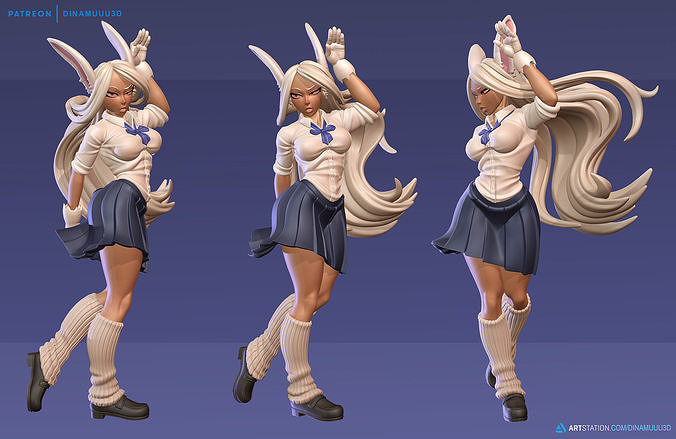 Rabbit Rumi Usagiyama School Girl SFW NSFW 3D Print Model STL 3D print model