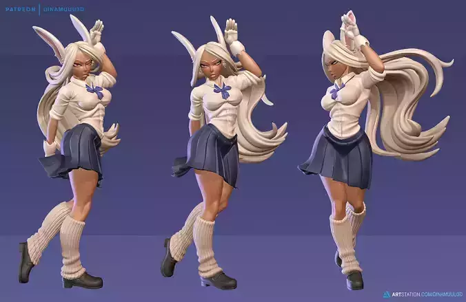 Rabbit Rumi Usagiyama School Girl SFW NSFW 3D Print Model STL 3D print model