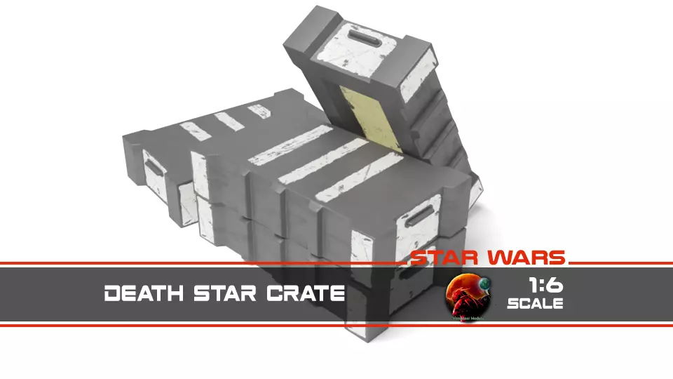 Death Star crate 1-6 scale Hottoys  Free 3D print model_0
