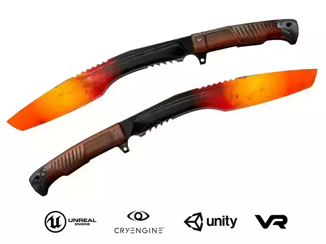Knife Kukri - Hot Steel Low-poly 3D model