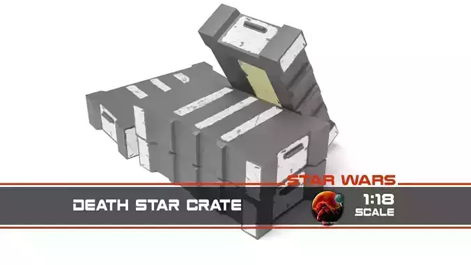 Death Star crate 1-18 scale Kenner Hasbro Free 3D print model