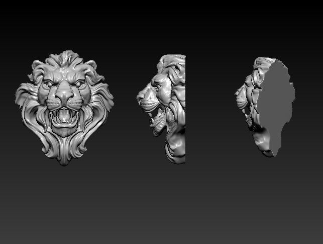 lion jewelry 3D print model_5