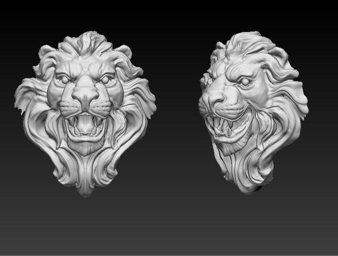 lion jewelry 3D print model_1