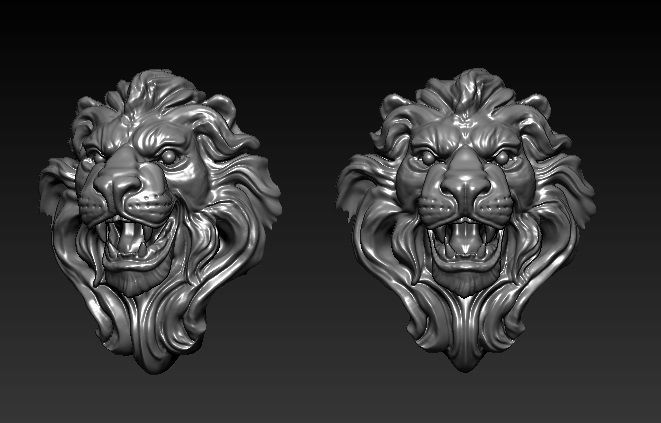 lion jewelry 3D print model_4