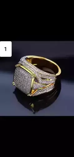  Zircon Rectangle Ring for men 3D print model