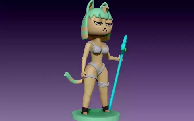 Ankha figurine of woman holding stick