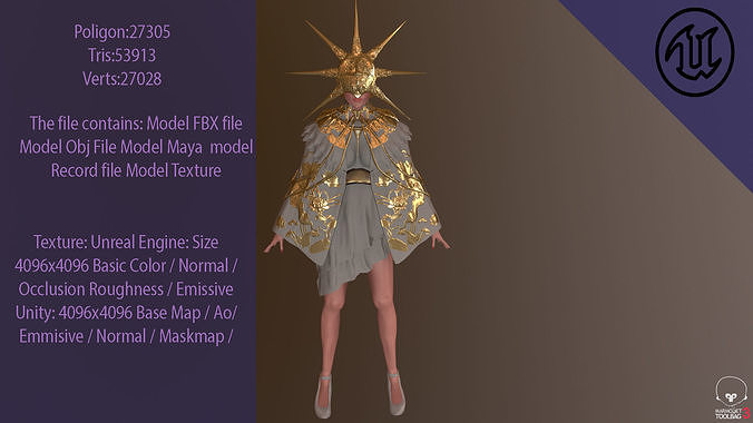 Dark Sun GWYDOLIN woman 3d model  Low-poly 3D model