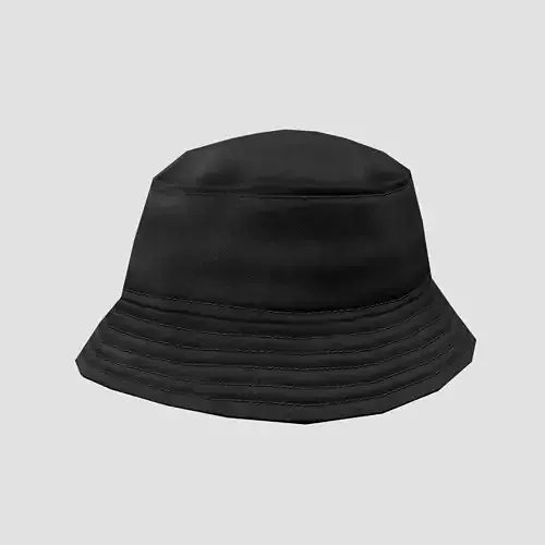 Bucket hat - black Low-poly 3D model