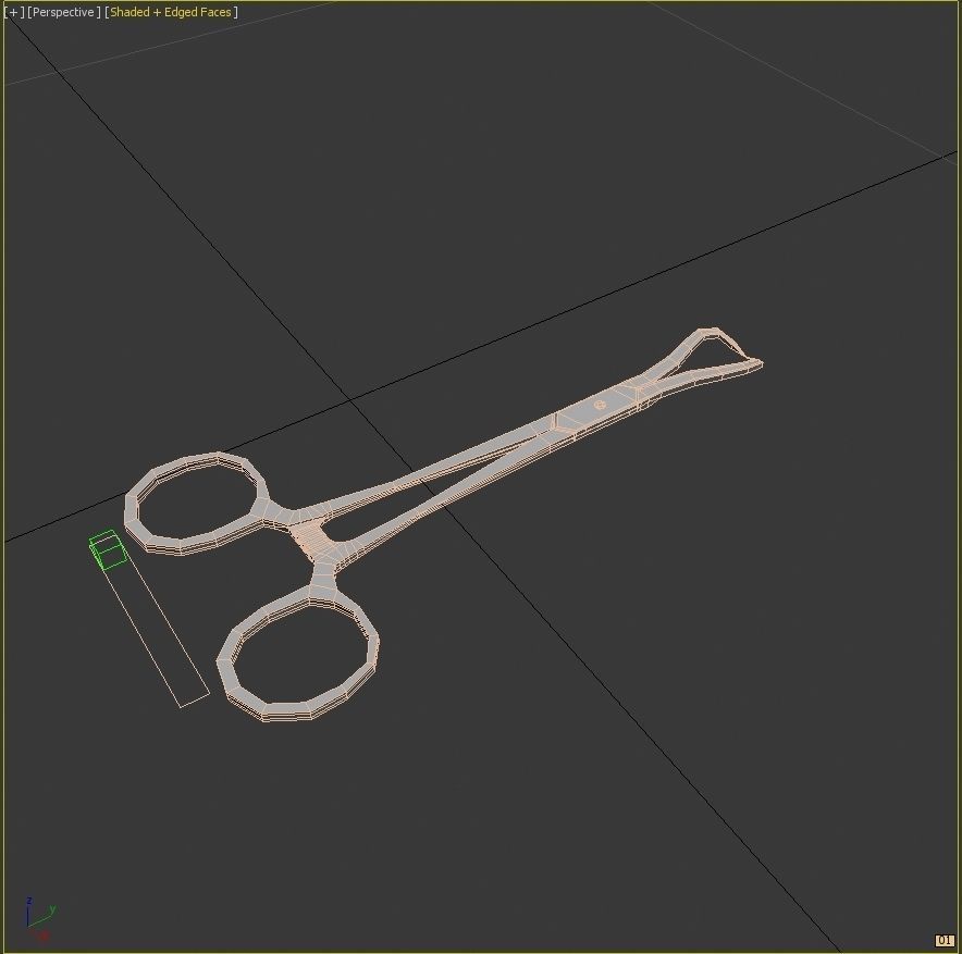 rigged Surgical Scissors 01 Low-poly 3D model_7