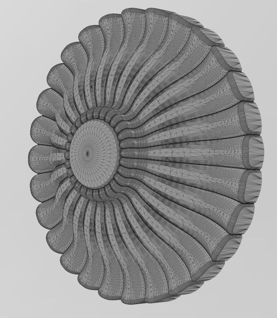 Round antique rosette 3D print model_13