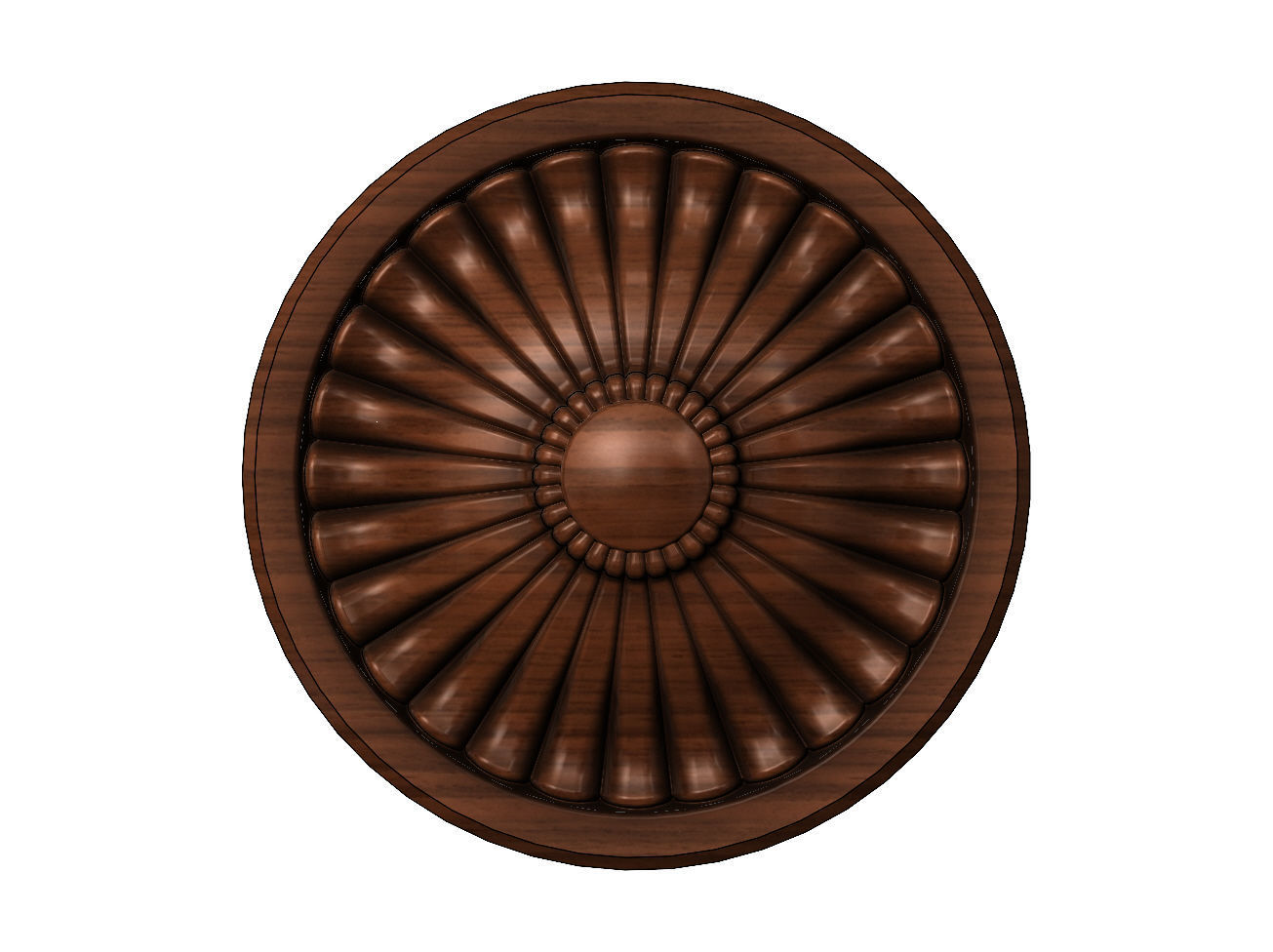 Round antique rosette 3D print model_6