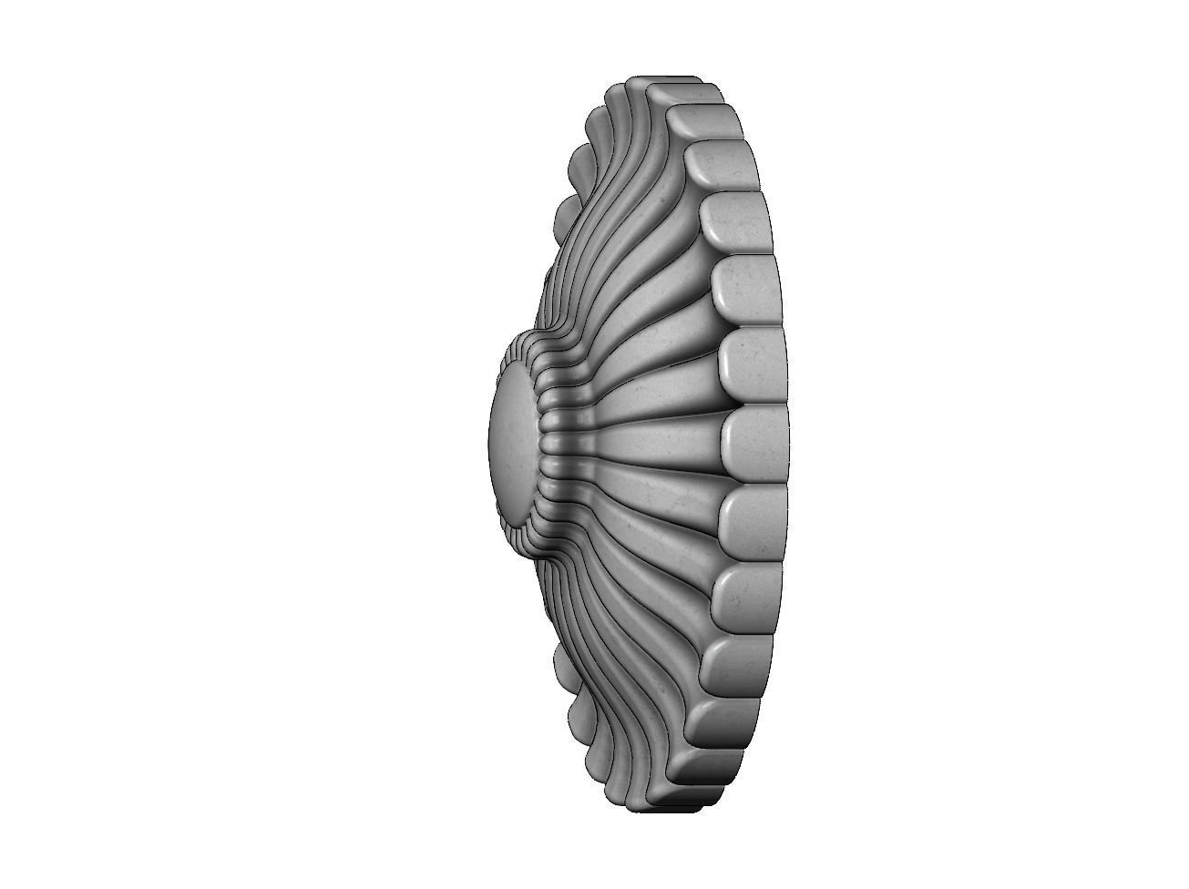 Round antique rosette 3D print model_5