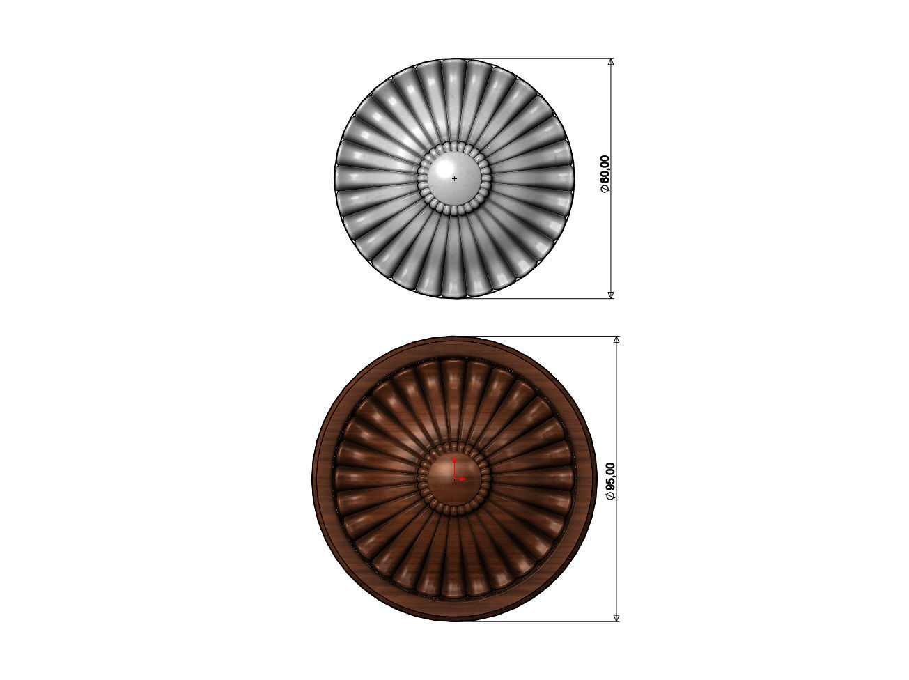 Round antique rosette 3D print model_2