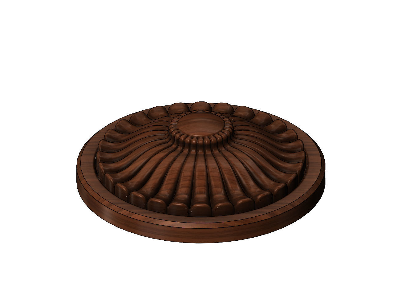 Round antique rosette 3D print model_7