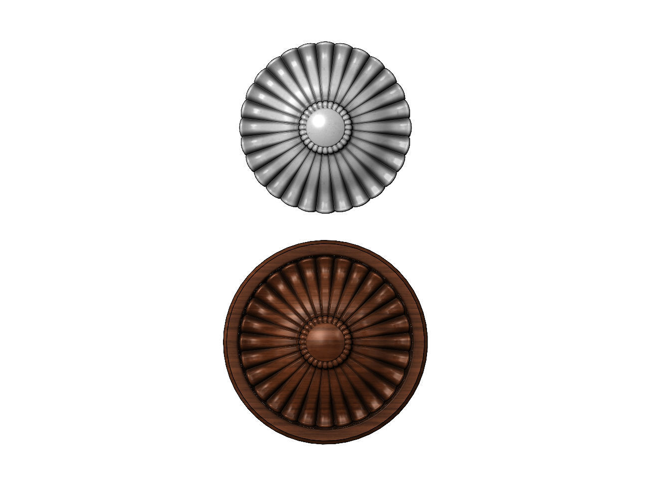 Round antique rosette 3D print model_1