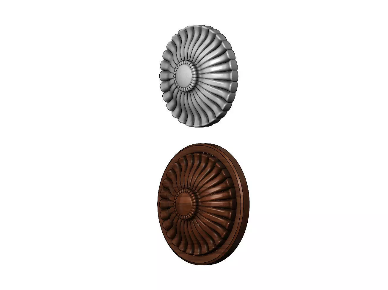 Round antique rosette 3D print model_0