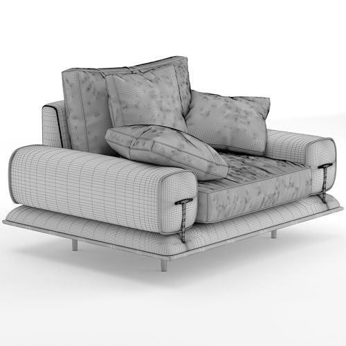 Turri Blues armchair 3D model 6