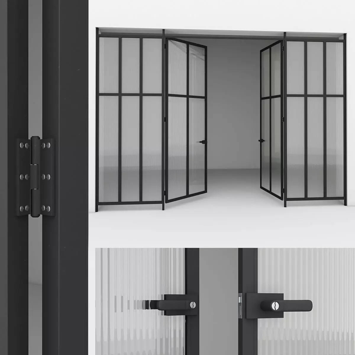 Aluminium door 3 3D model_0