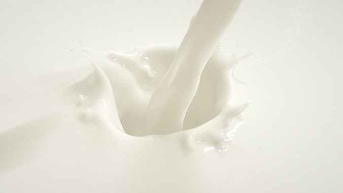 falling Strawberry into Milk and Chocolate Animated Splash 3D model 2