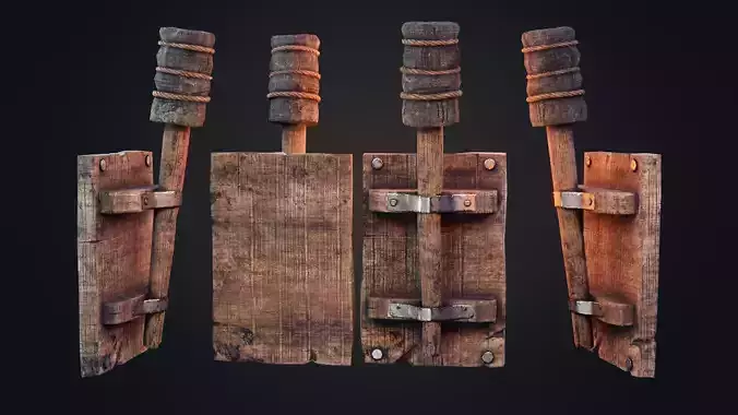 Wall torch Low-poly 3D model