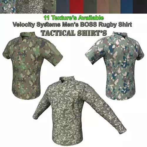 Velocity Systems Mens BOSS Rugby Tactical Shirt PBR Low-poly 3D model