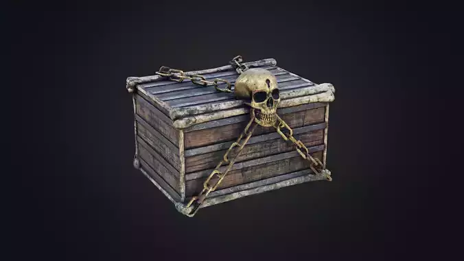 Skull box Low-poly 3D model