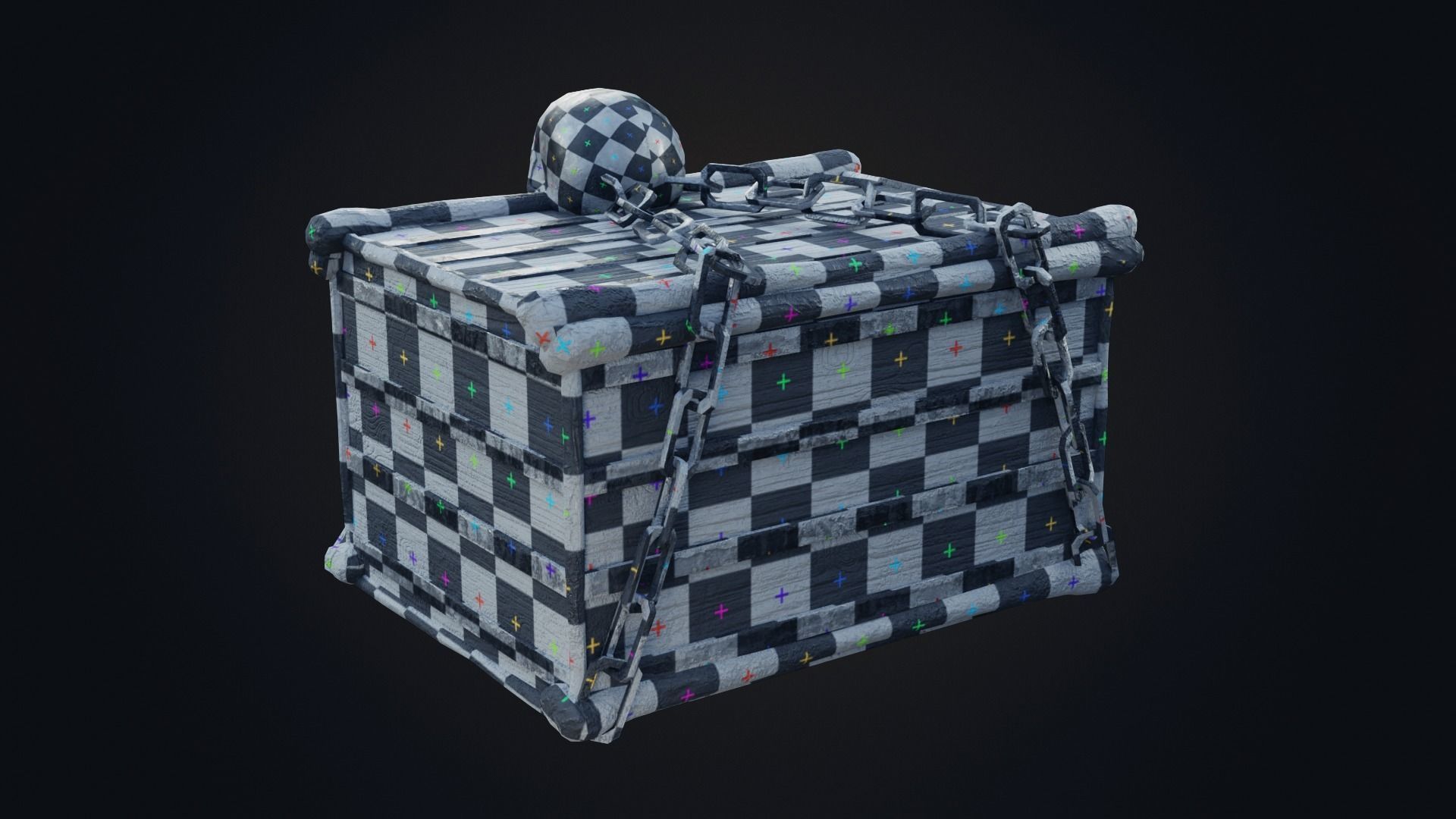 Skull box Low-poly 3D model_14