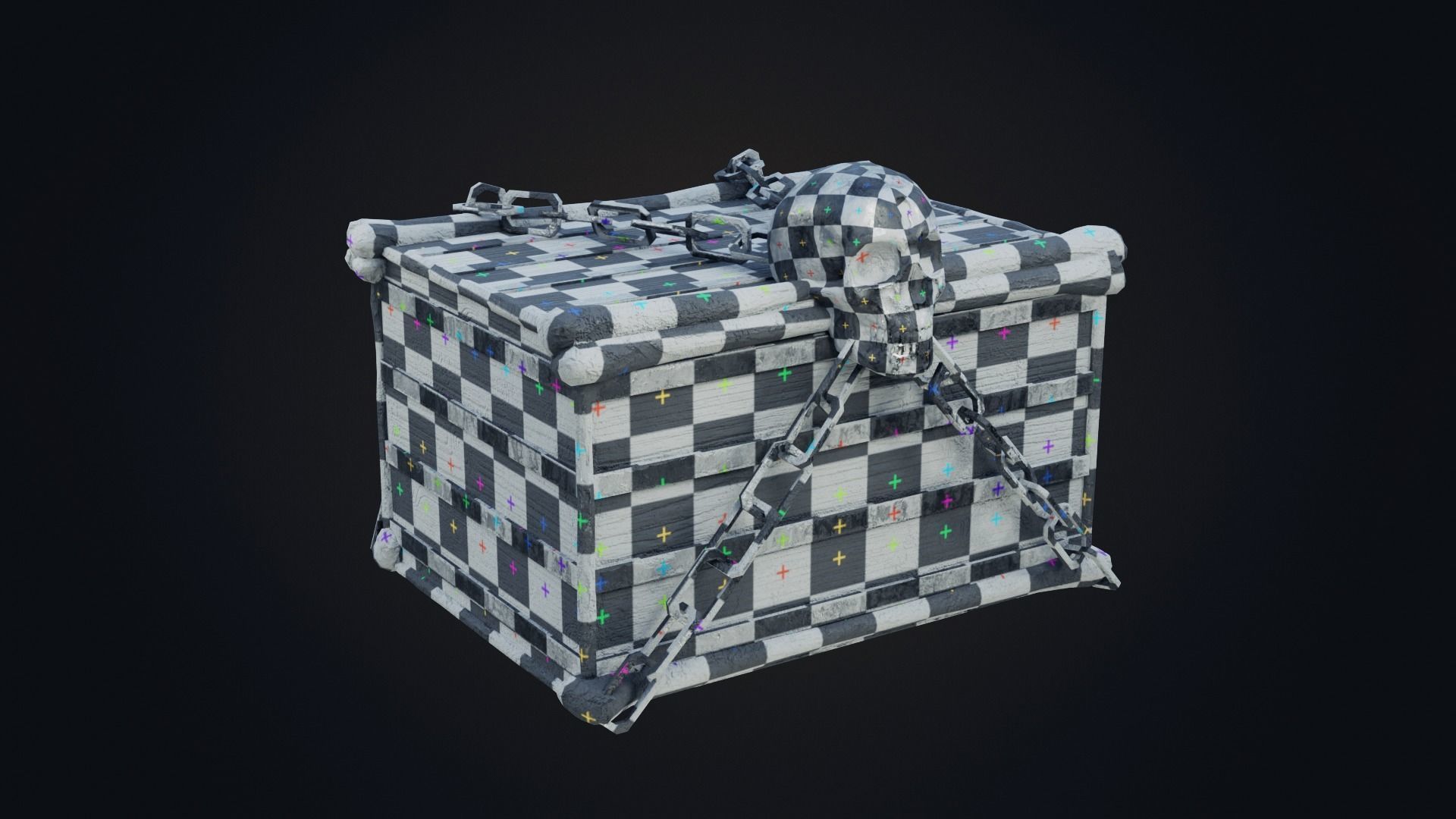 Skull box Low-poly 3D model_12