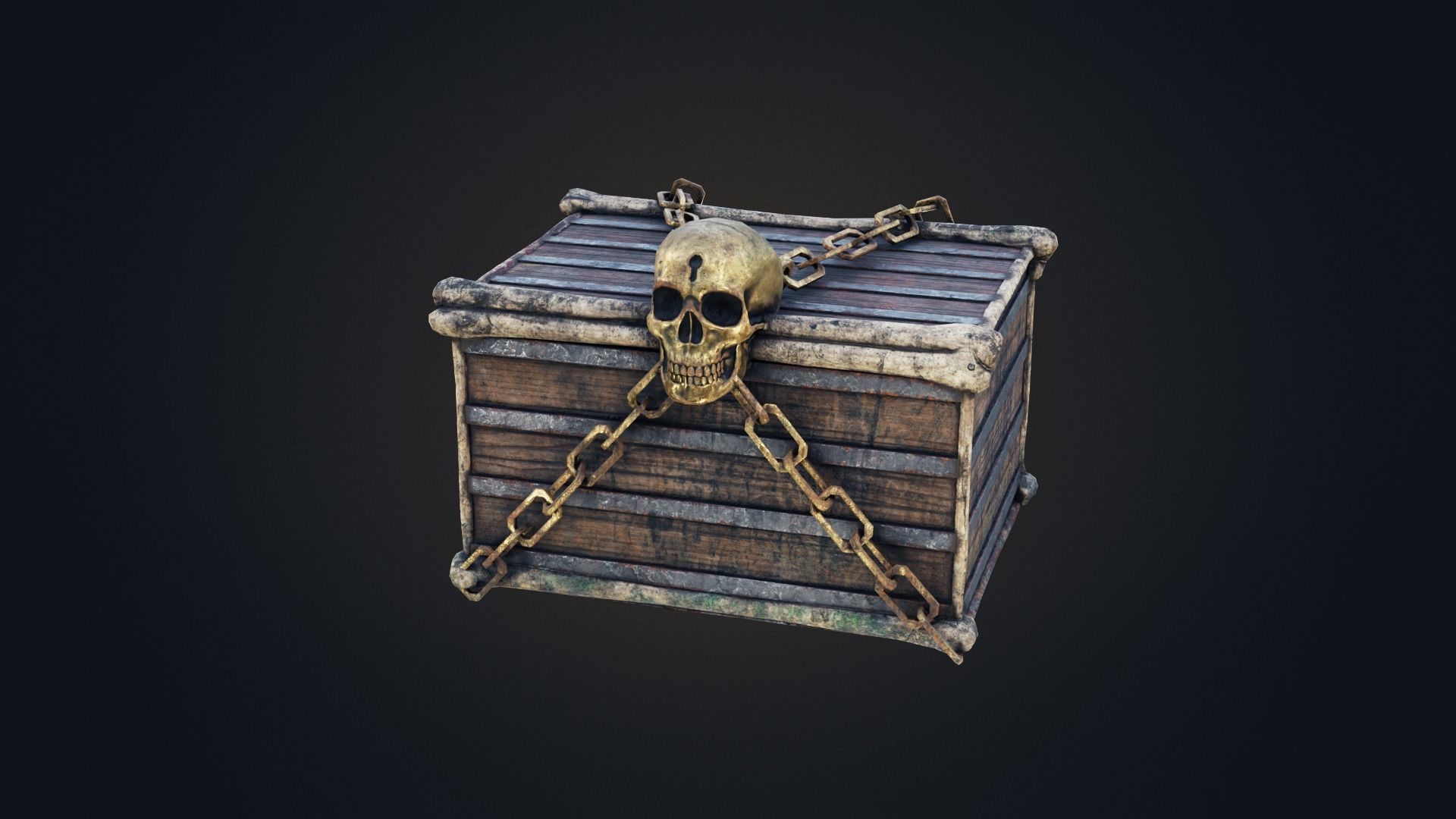 Skull box Low-poly 3D model_8