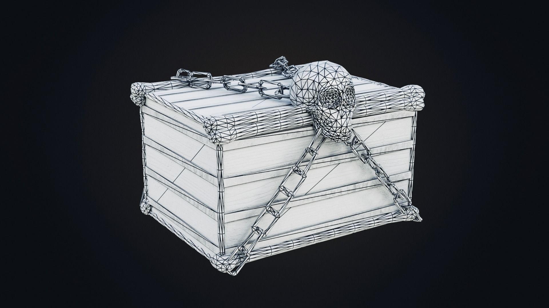 Skull box Low-poly 3D model_11