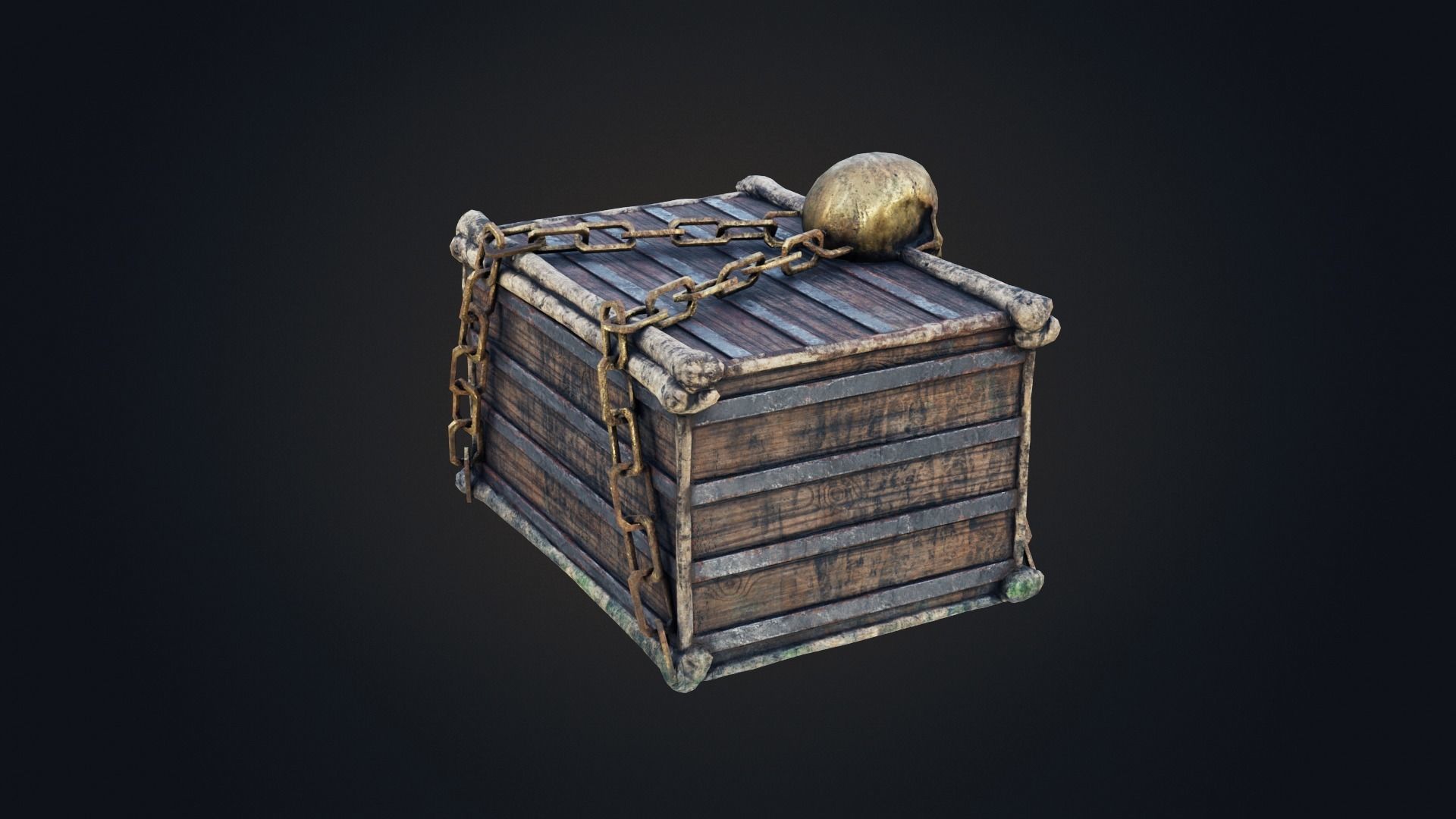Skull box Low-poly 3D model_3